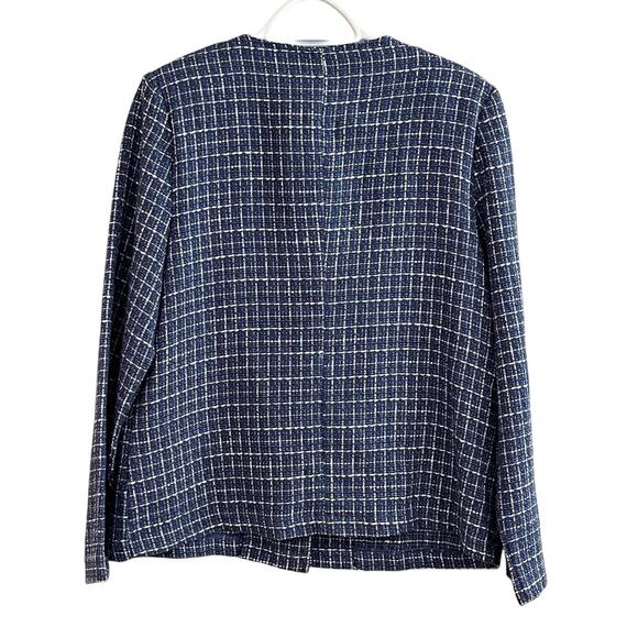 Chico’s Blue Tweed Button Front Jacket – Size 1 (M/L) - Picture 2 of 11